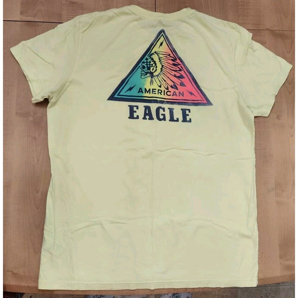 American Eagle T-Shirt Mens Large Tall Colorful Chief Indian Head Vtg